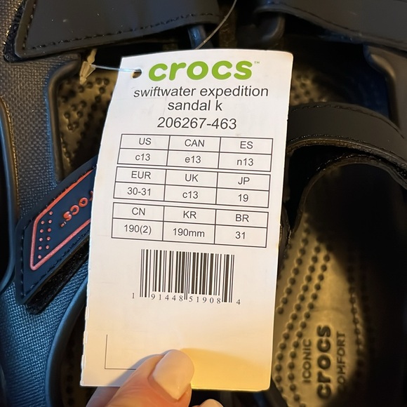NWT Crocs swiftwater kids sandal size 13 - Picture 4 of 4